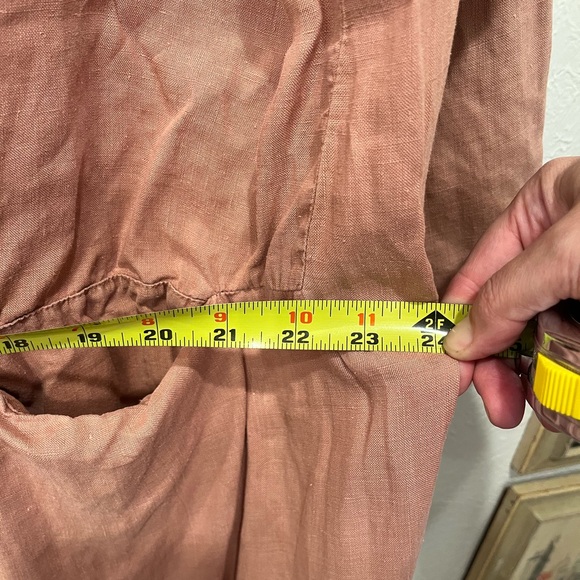 J Morgan Puett Linen Midi Dress Long Sleeve Snap Front Women's No Size OSFA? - Picture 11 of 14